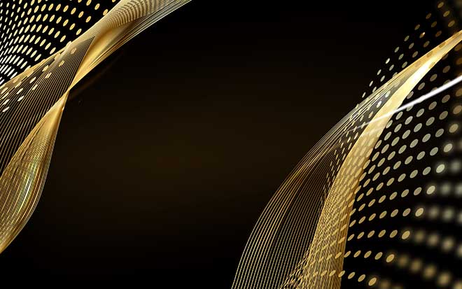 Gold swirl design on premium black background