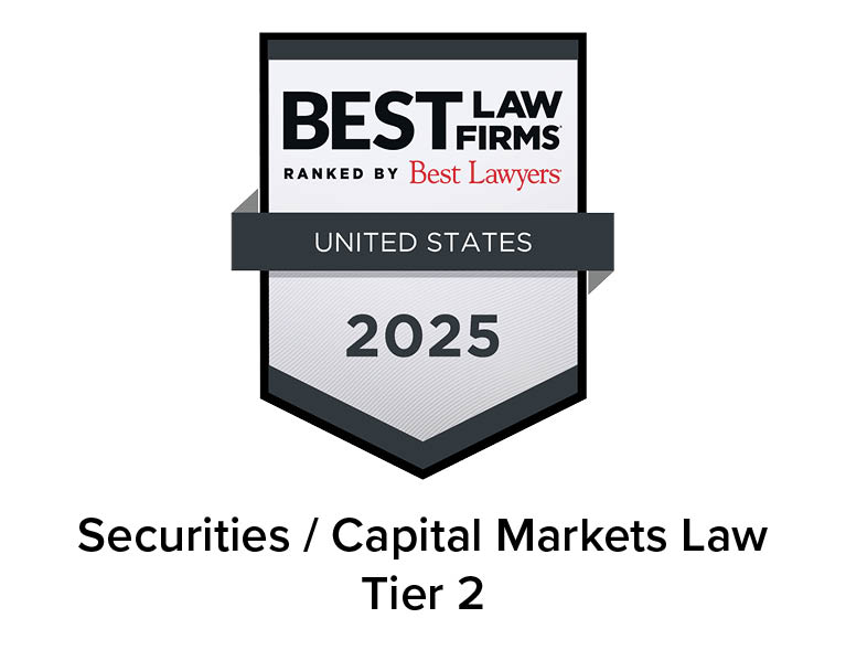 Best Lawyers Best Law Firms 2025 Badge, Securities and Capital Markets Law